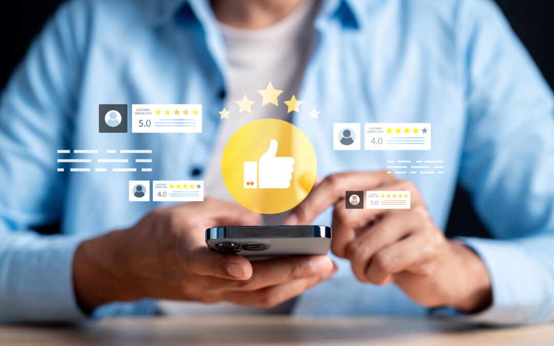 Customer rating and digital star review, product satisfaction, online review, business reputation, service feedback, and consumer approval.